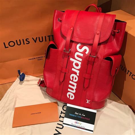 red lv bag with supreme|louis vuitton x supreme backpack.